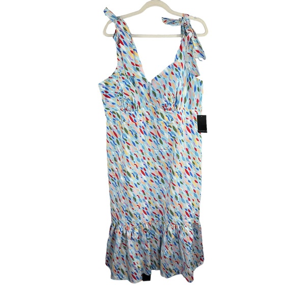 Eloquii Tie Shoulder Structured Dress Colorful size 18 NWT - Picture 2 of 14